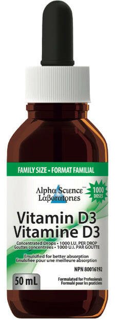 Alpha Science Laboratories Emulsified Vitamin D3 1000IU (50 | 120mL)