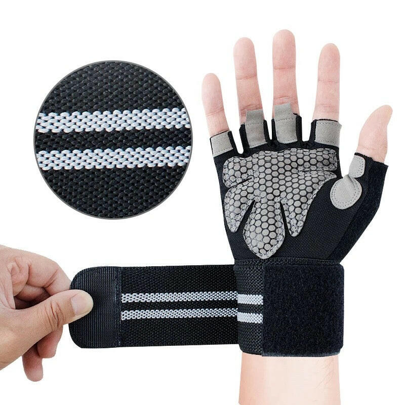 Gym Gloves with wrist wrap for workouts, weightlifting - 4 colors (S, M, L, XL)