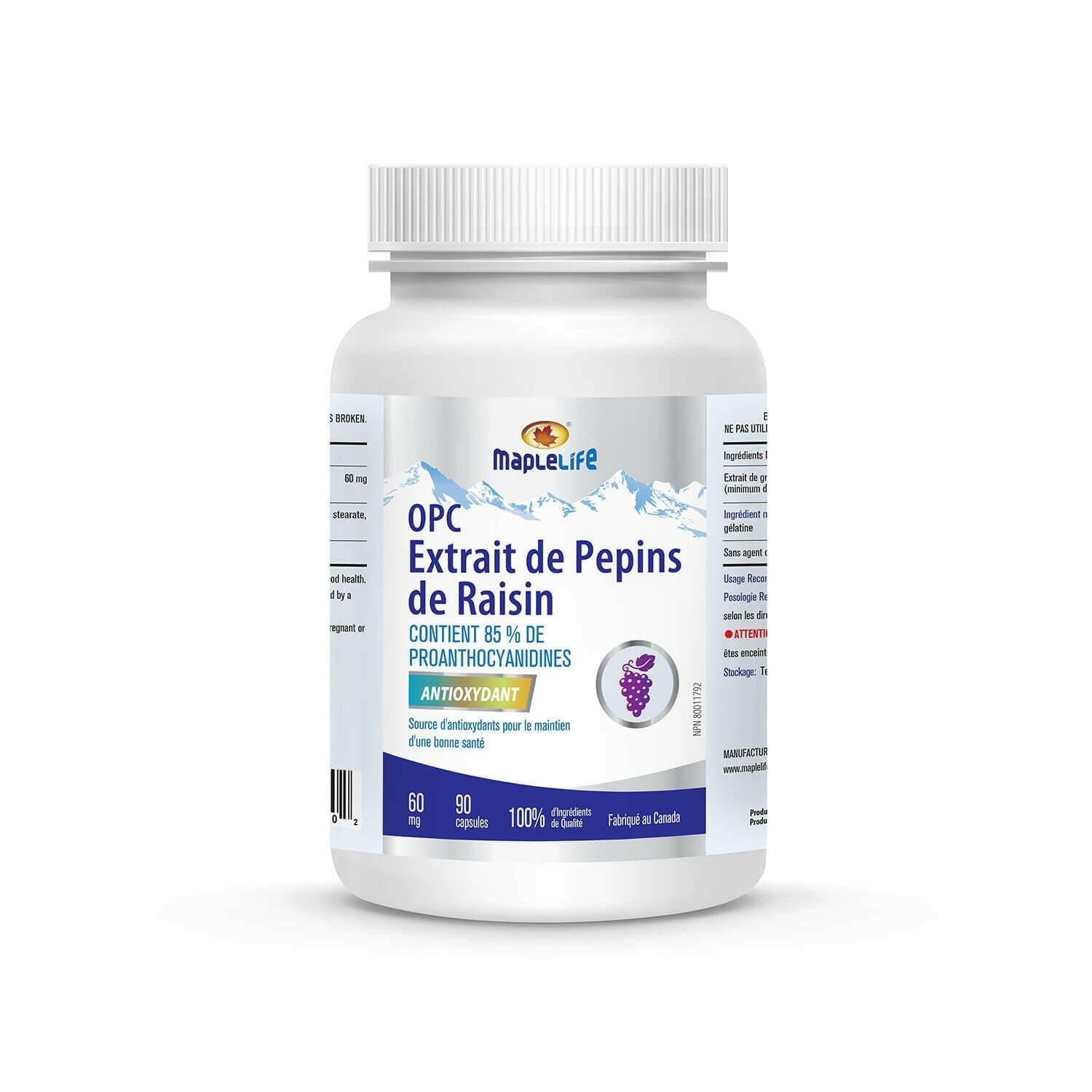 Maplelife Grape Seed 60mg (90 Capsules)