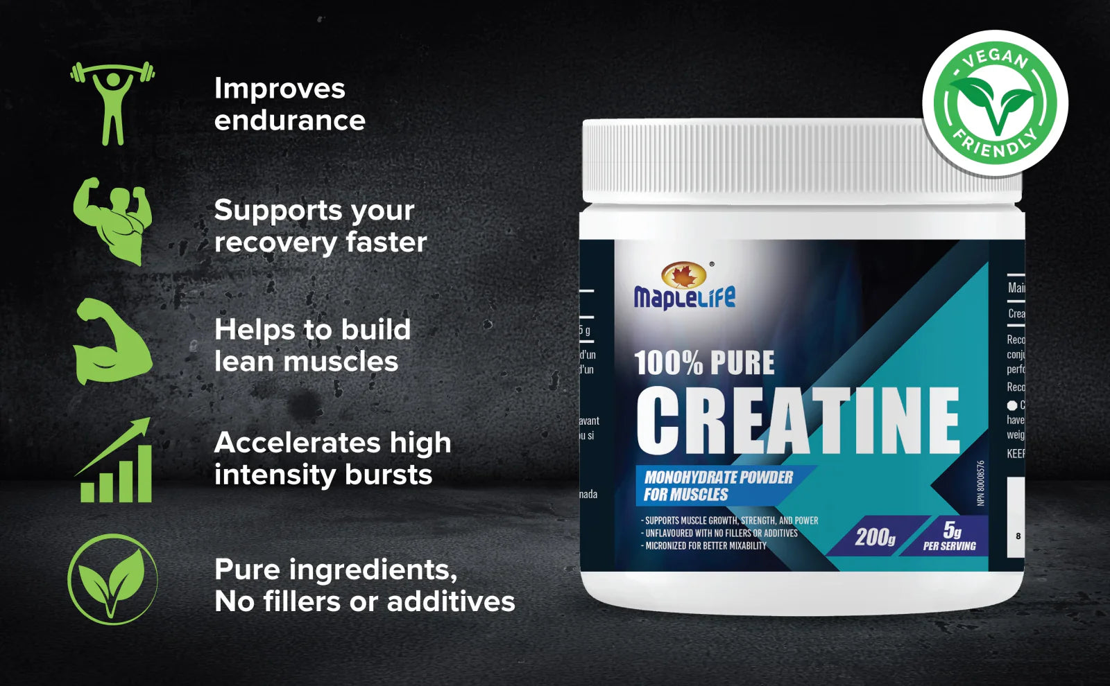 Maplelife Pure Creatine Powder (200 g)