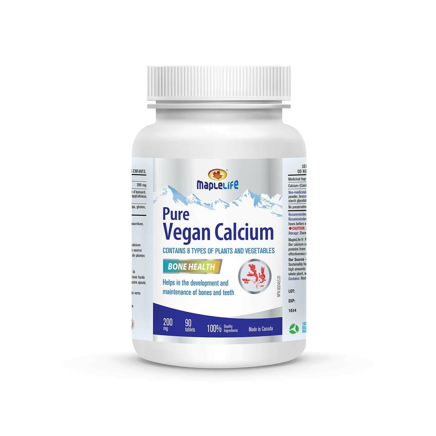 Maplelife Pure Vegan Calcium 200mg (90 Tablets)