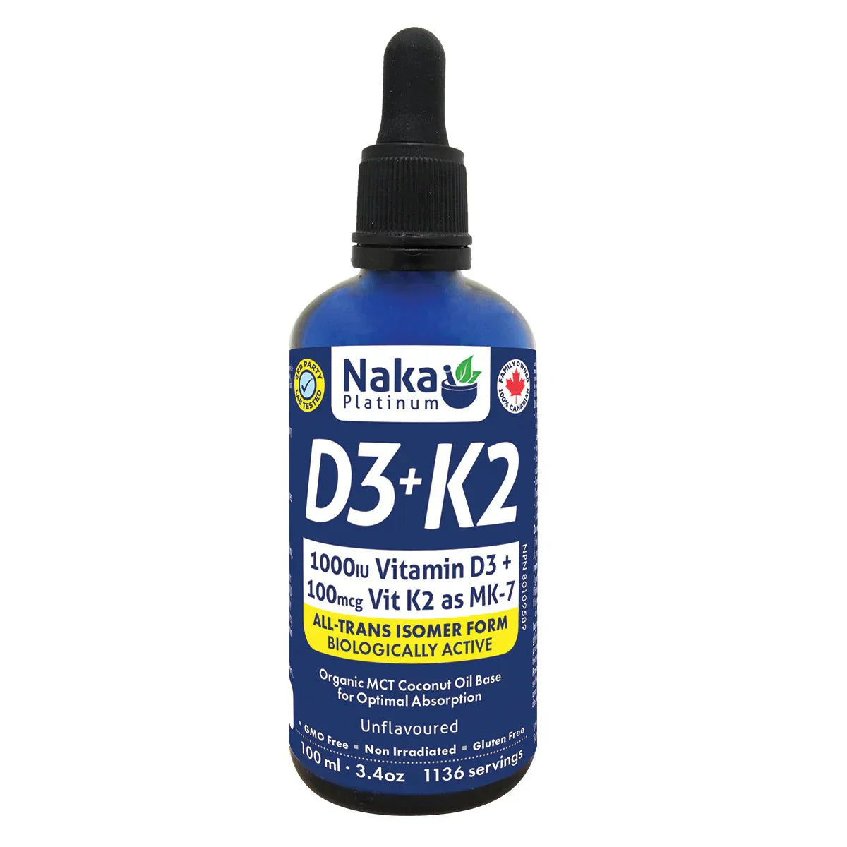 Naka D3+K2 in MCT oil (100 ml)