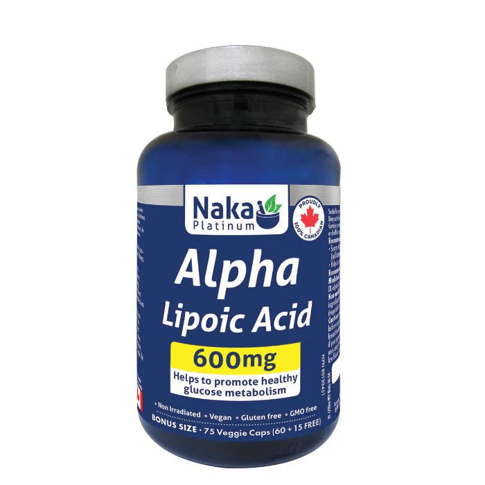 Naka Platinum Alpha Lipoic Acid 600mg (75 vcaps)