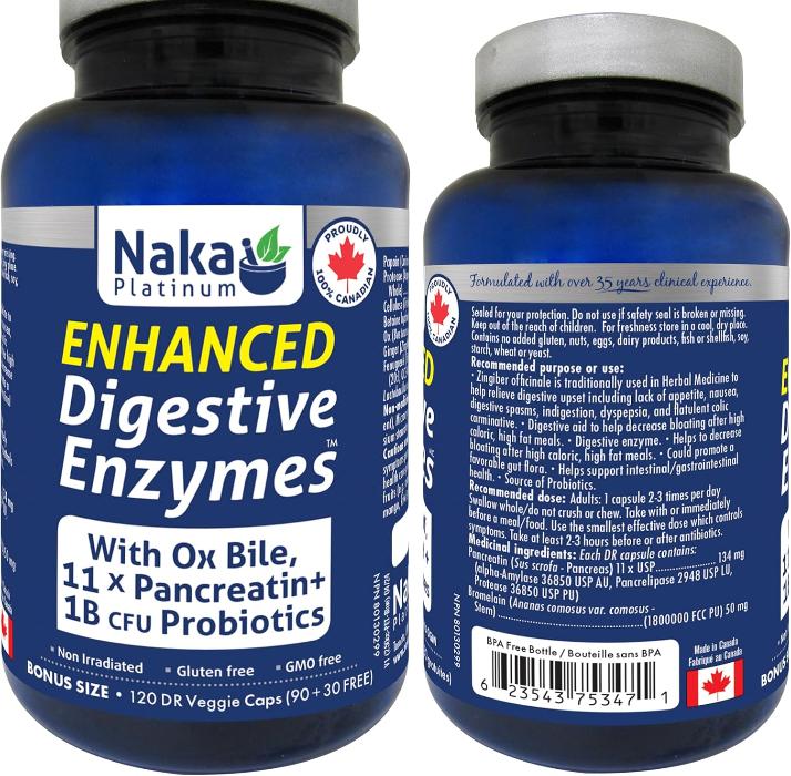 Naka Platinum Enhanced Digestive Enzymes (120 vcaps)