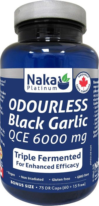 Naka Platinum Odorless Black Garlic QCE 6000 mg (75 caps)