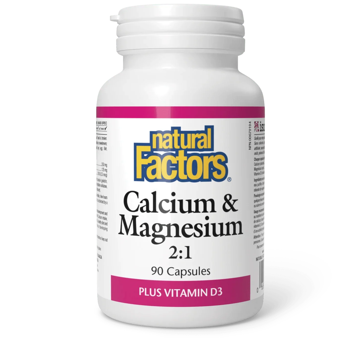 Natural Factors Calcium & Magnesium 2:1 Plus Vitamin D3 (90 caps)