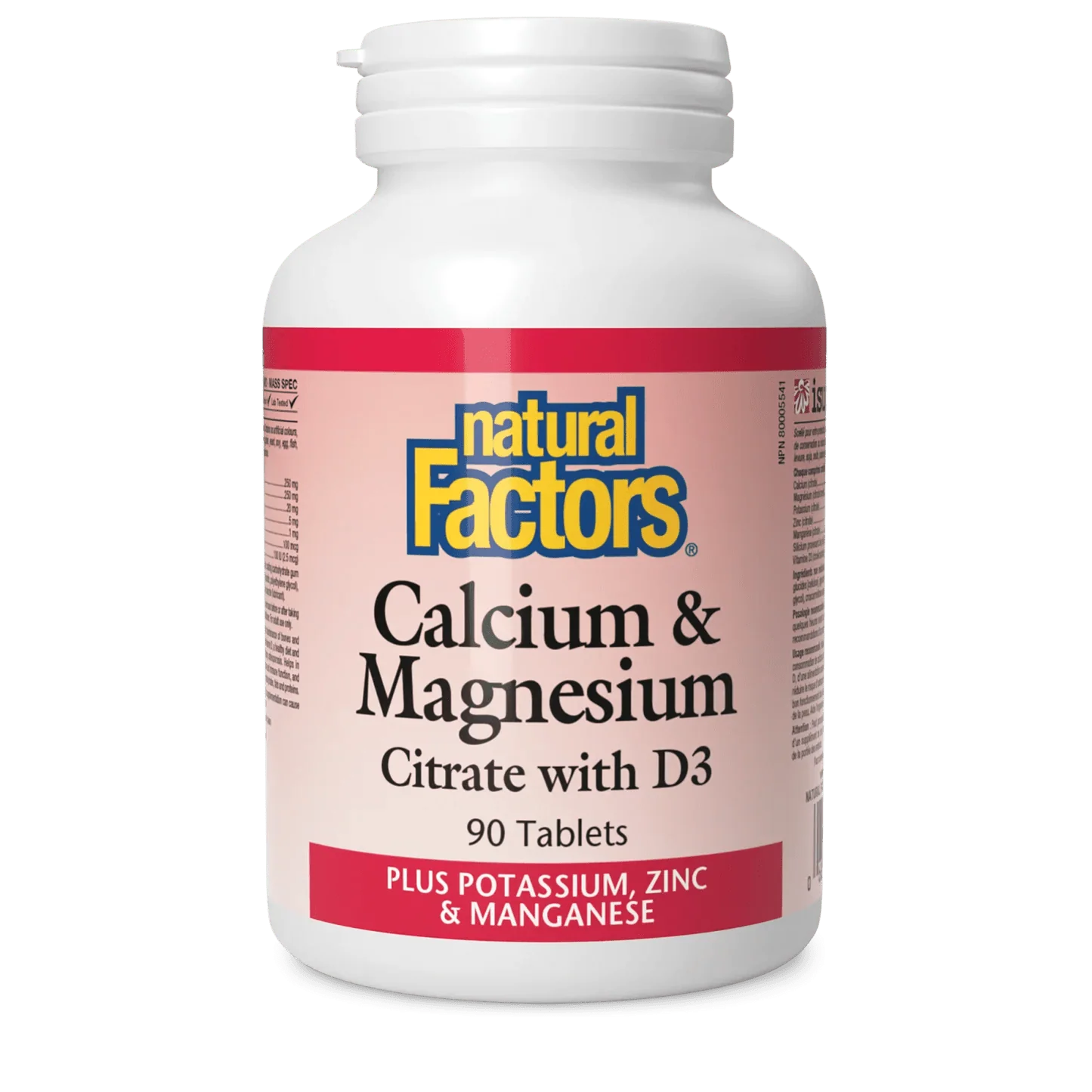 Natural Factors Calcium & Magnesium Citrate with D3 Plus (90 Tablets)