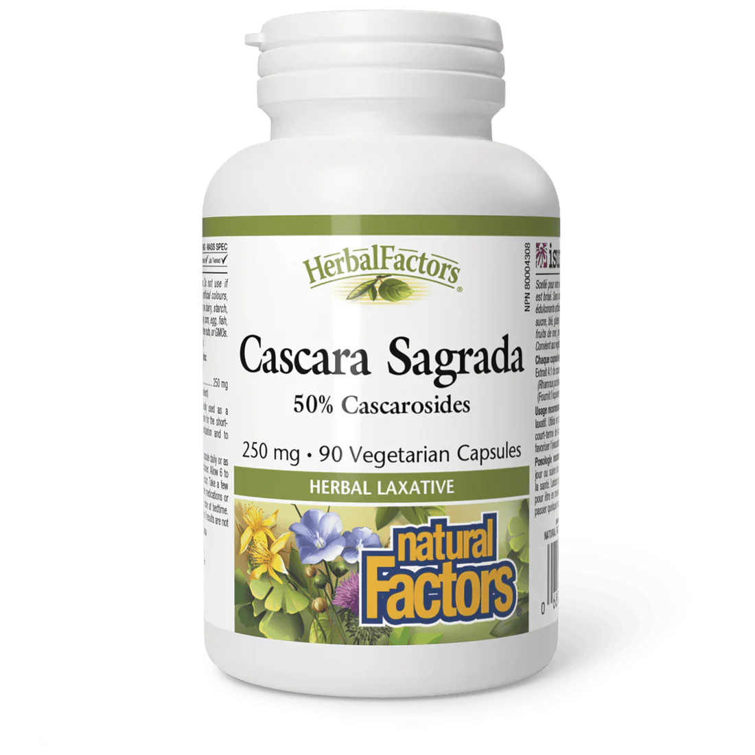 Natural Factors Cascara Sagrada 250 mg, HerbalFactors (90 vcaps)