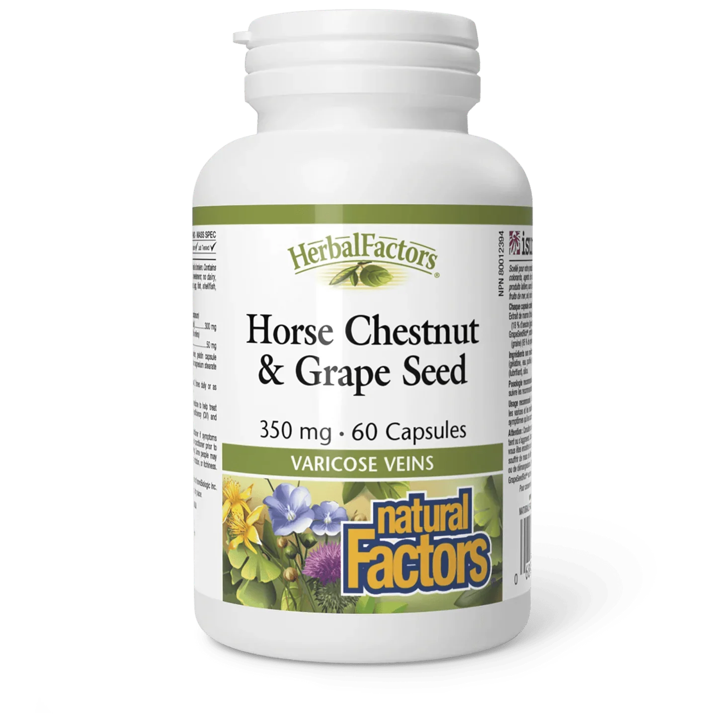 Natural Factors Horse Chestnut & Grape Seed 350 mg HerbalFactors (60 Capsules)