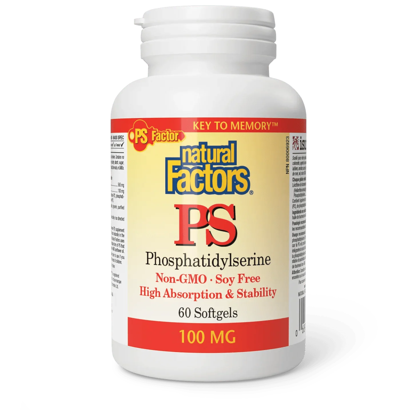 Natural Factors PS Phosphatidylserine 100 mg (30 | 60 softgels)