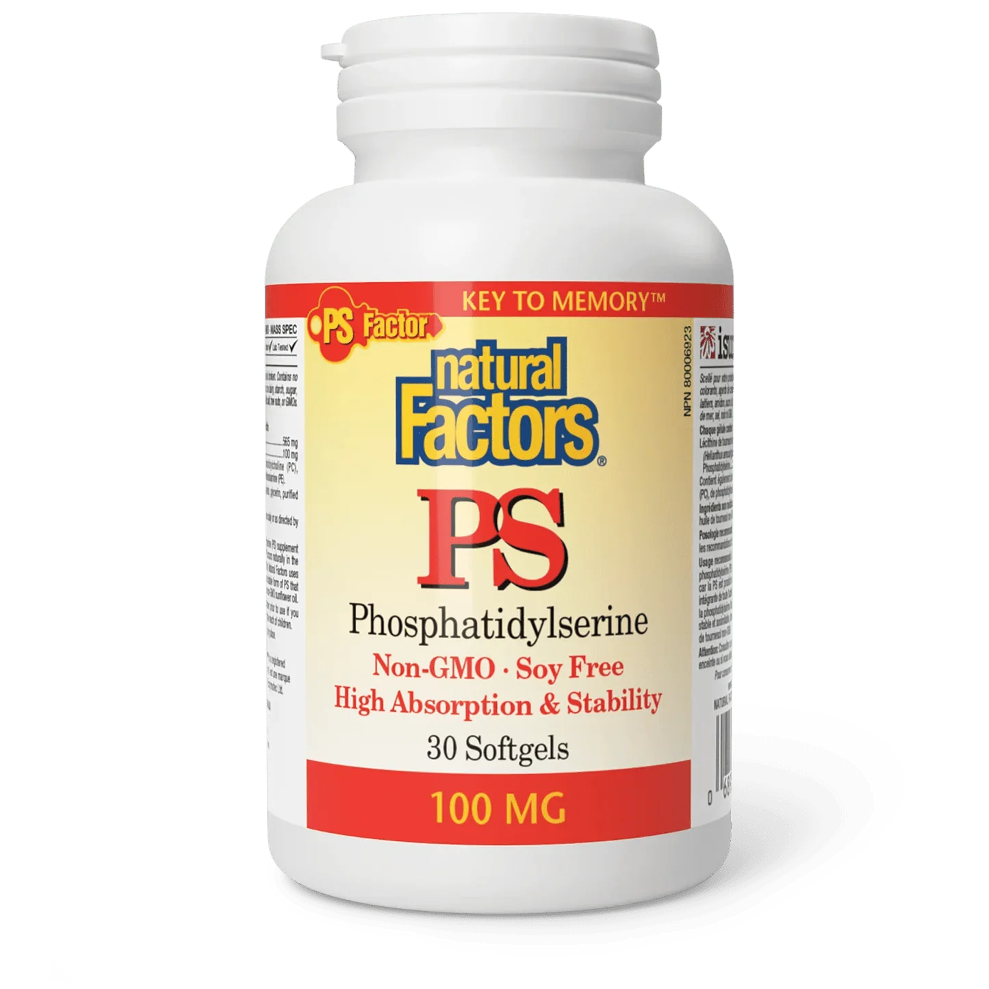 Natural Factors PS Phosphatidylserine 100 mg (30 | 60 softgels)