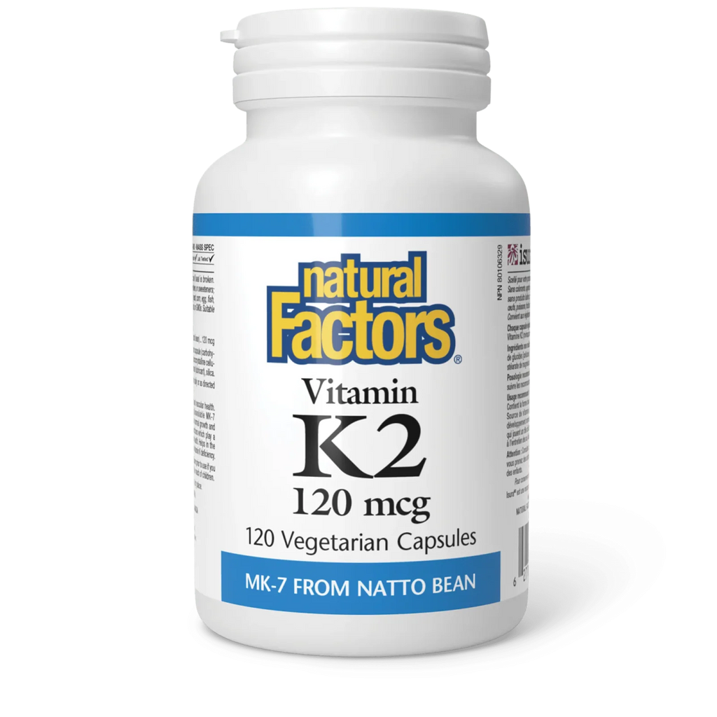 Natural Factors Vitamin K2 120mcg (60 | 120 Vcaps)