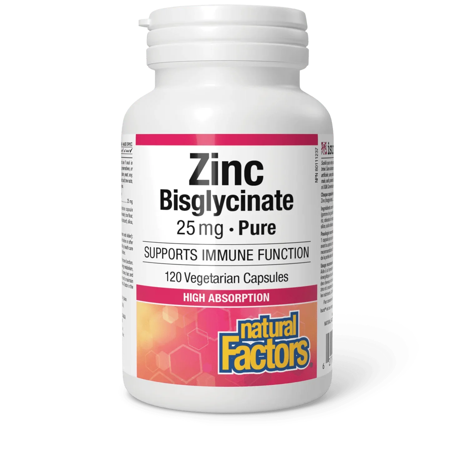 Natural Factors Zinc Bisglycinate 25 mg (120 vcaps)