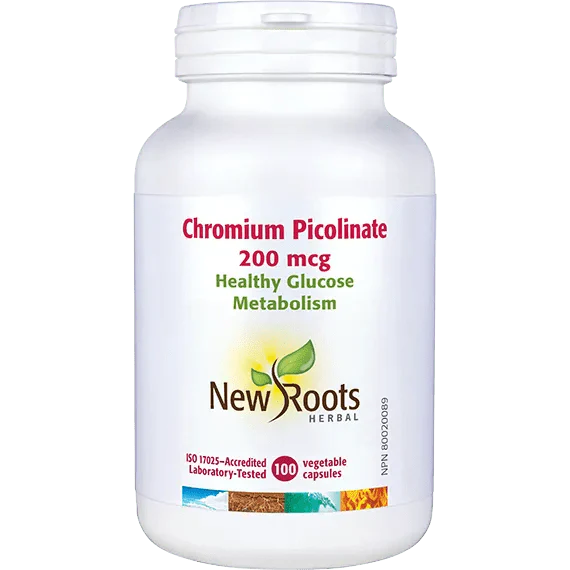 New Roots Chromium Picolinate 200 mcg (100 vcaps)
