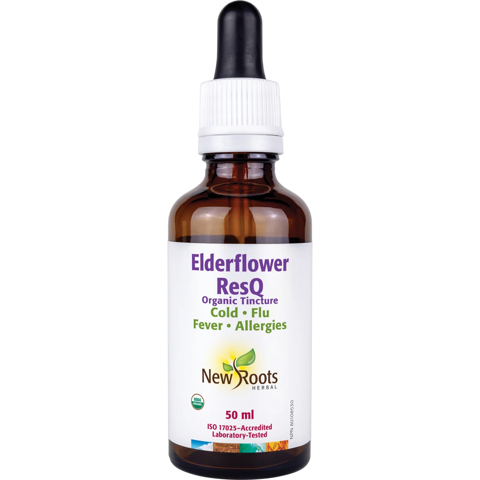 New Roots Elderflower ResQ Organic Tincture (50mL)