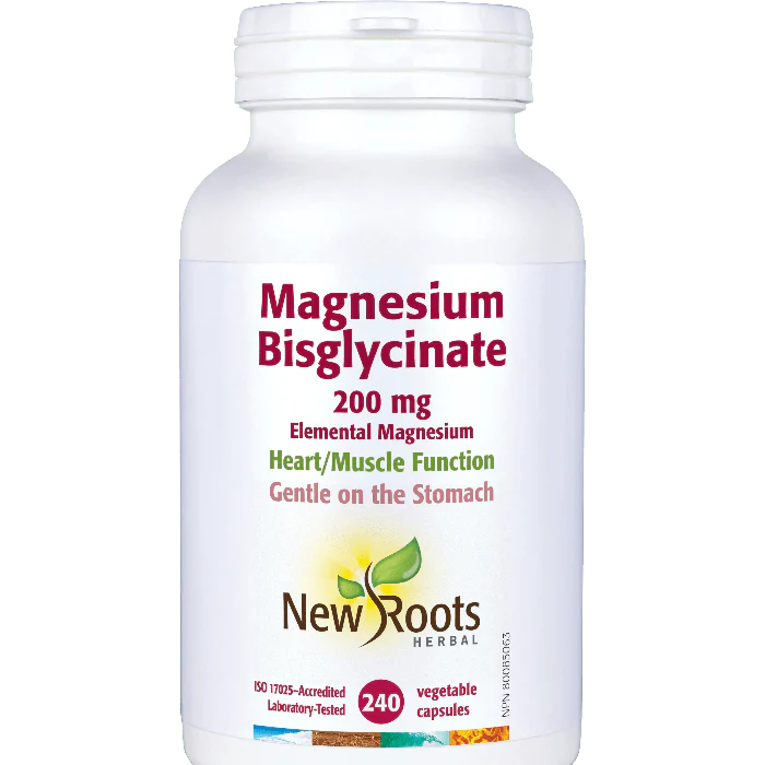 New Roots Magnesium Bisglycinate 200mg (240 Capsules)